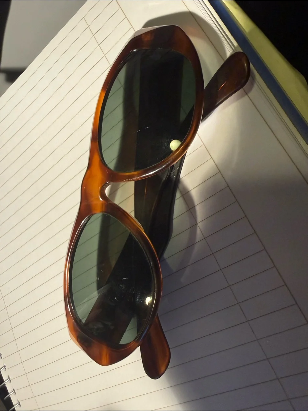 Ray-Ban Brown Tortoise Rectangle Sunglasses with Dark Lenses
